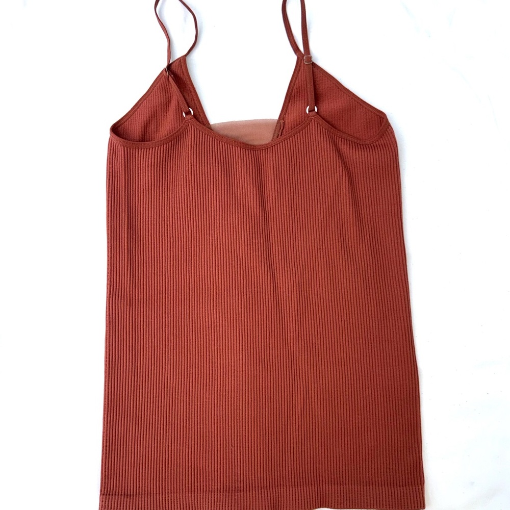 Free People Rust Ribbed Tank Top - Picture 4 of 5